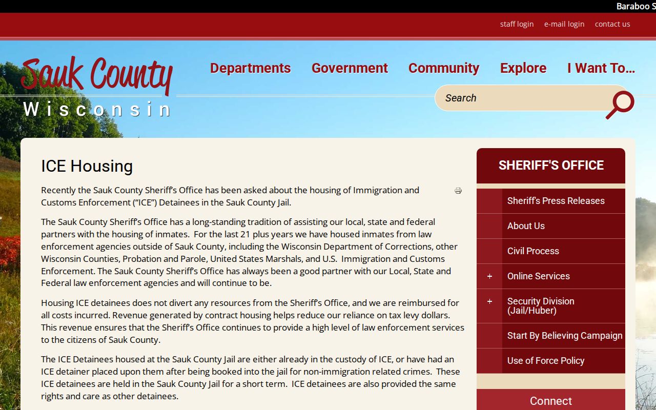 Sauk County arrest records and intergovernmental jail housing