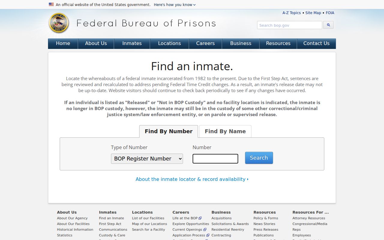 Federal custody locator following a Sauk County arrest record search
