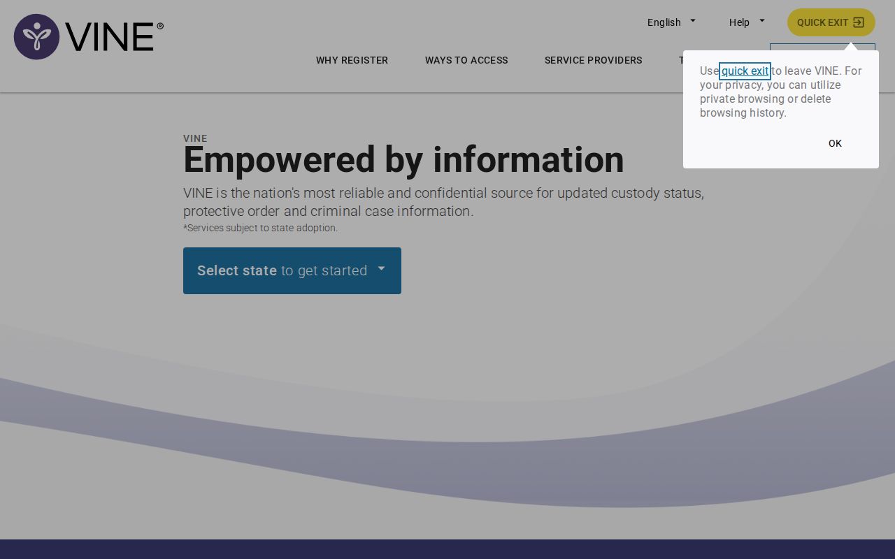 VINELink custody notifications related to Sauk County arrest records
