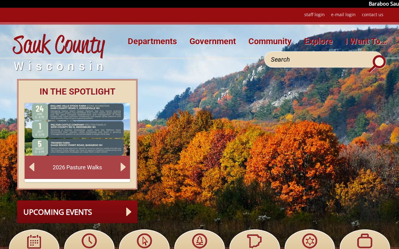 Sauk County government homepage for local criminal records