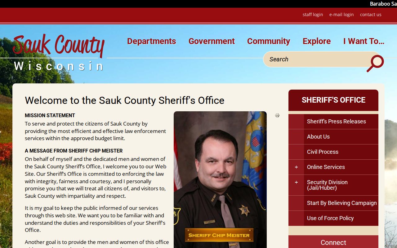 Sauk County Sheriff's Office record and warrant services